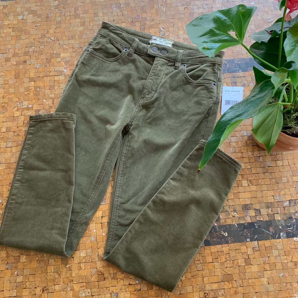Free People High Rise Slim Skinny Pants 25